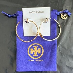 Tory Burch Gold Open Hoop Earrings
